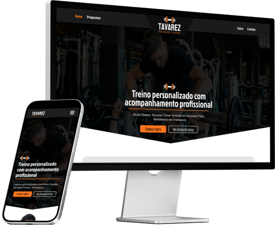 Homepage 2 Mockup com o site do personal Bruno Tavarez.